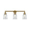 Canton Bath Vanity Light shown in the Brushed Brass finish with a Clear shade