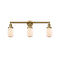 Dover Bath Vanity Light shown in the Brushed Brass finish with a Matte White shade