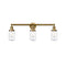 Dover Bath Vanity Light shown in the Brushed Brass finish with a Clear shade