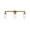 Dover Bath Vanity Light shown in the Brushed Brass finish with a Seedy shade