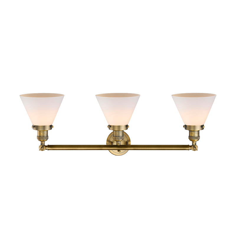 Innovations Lighting Large Cone 3 Light Bath Vanity Light Part Of The Franklin Restoration Collection 205-BB-G41-LED
