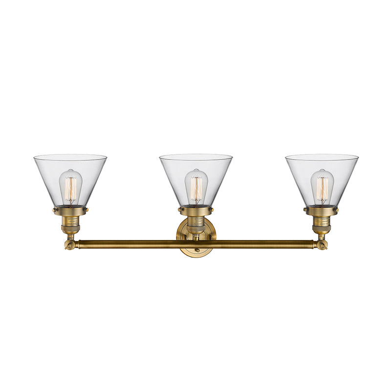 Innovations Lighting Large Cone 3 Light Bath Vanity Light Part Of The Franklin Restoration Collection 205-BB-G42