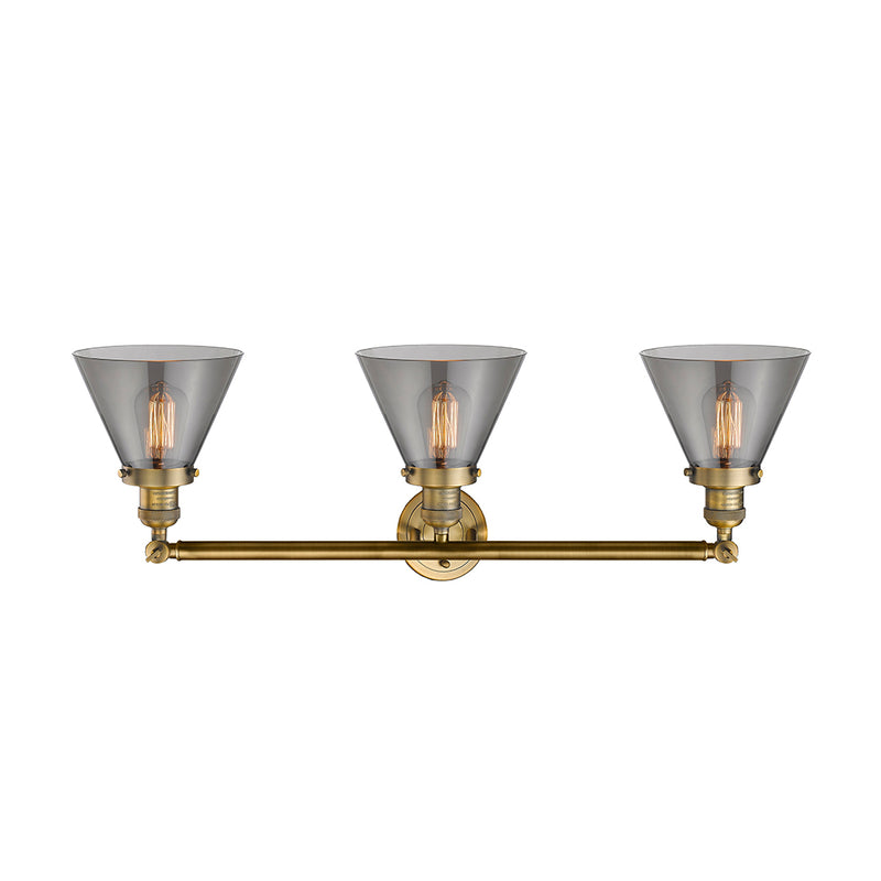 Innovations Lighting Large Cone 3 Light Bath Vanity Light Part Of The Franklin Restoration Collection 205-BB-G43