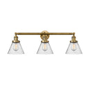 Cone Bath Vanity Light shown in the Brushed Brass finish with a Seedy shade
