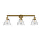Cone Bath Vanity Light shown in the Brushed Brass finish with a Seedy shade