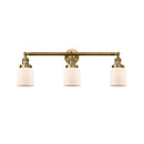 Bell Bath Vanity Light shown in the Brushed Brass finish with a Matte White shade