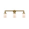 Bell Bath Vanity Light shown in the Brushed Brass finish with a Matte White shade