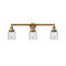 Bell Bath Vanity Light shown in the Brushed Brass finish with a Clear shade