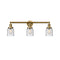Bell Bath Vanity Light shown in the Brushed Brass finish with a Seedy shade