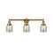 Bell Bath Vanity Light shown in the Brushed Brass finish with a Silver Plated Mercury shade