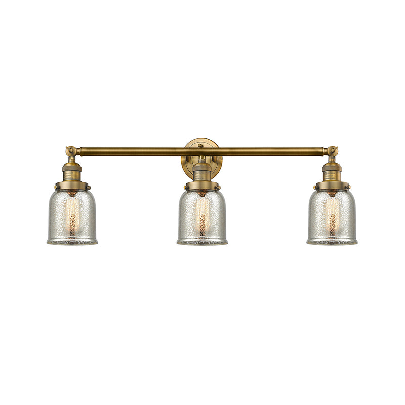 Bell Bath Vanity Light shown in the Brushed Brass finish with a Silver Plated Mercury shade