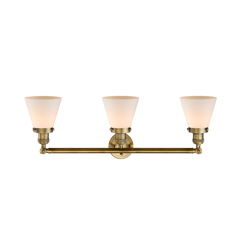 Innovations Lighting Small Cone 3 Light Bath Vanity Light Part Of The Franklin Restoration Collection 205-BB-G61-LED