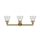 Innovations Lighting Small Cone 3 Light Bath Vanity Light Part Of The Franklin Restoration Collection 205-BB-G62-LED