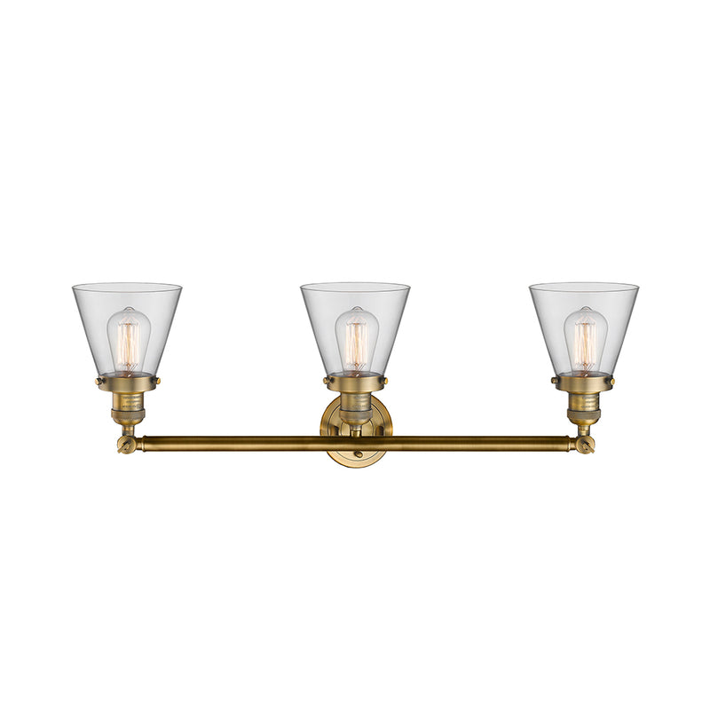 Innovations Lighting Small Cone 3 Light Bath Vanity Light Part Of The Franklin Restoration Collection 205-BB-G62-LED