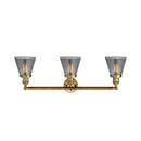 Innovations Lighting Small Cone 3 Light Bath Vanity Light Part Of The Franklin Restoration Collection 205-BB-G63-LED