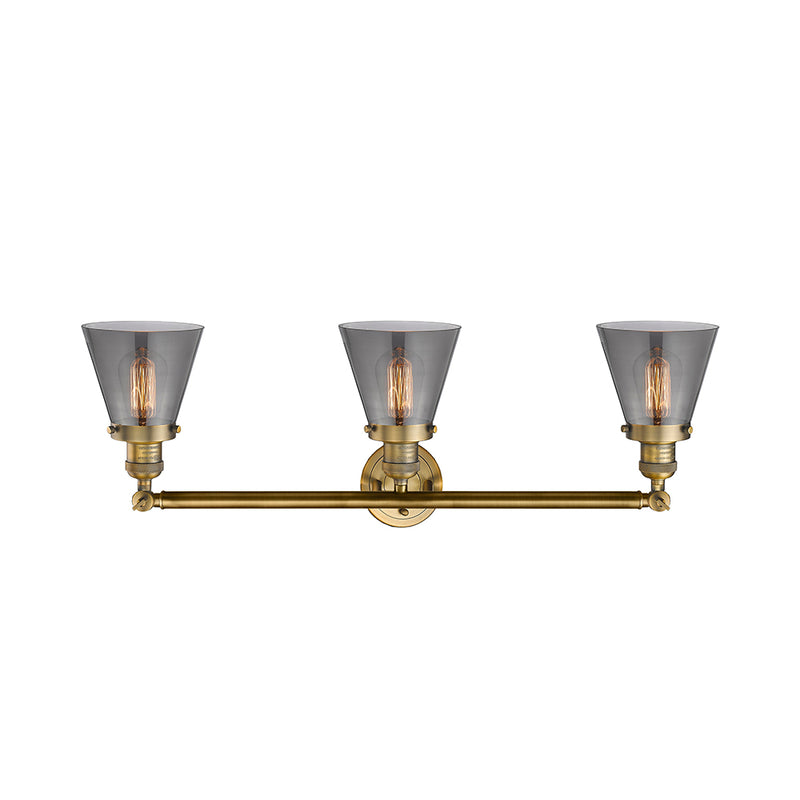 Innovations Lighting Small Cone 3 Light Bath Vanity Light Part Of The Franklin Restoration Collection 205-BB-G63-LED