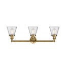 Innovations Lighting Small Cone 3 Light Bath Vanity Light Part Of The Franklin Restoration Collection 205-BB-G64-LED