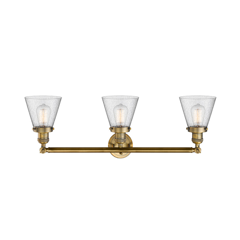 Innovations Lighting Small Cone 3 Light Bath Vanity Light Part Of The Franklin Restoration Collection 205-BB-G64-LED