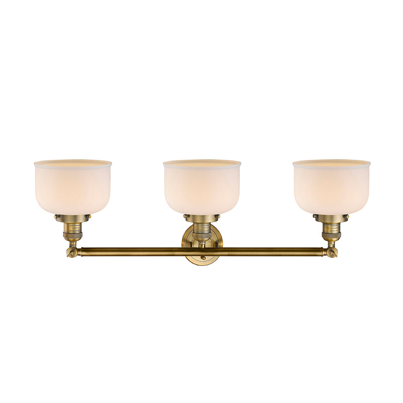 Innovations Lighting Large Bell 3 Light Bath Vanity Light Part Of The Franklin Restoration Collection 205-BB-G71-LED
