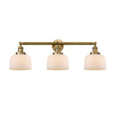 Bell Bath Vanity Light shown in the Brushed Brass finish with a Matte White shade