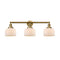 Bell Bath Vanity Light shown in the Brushed Brass finish with a Matte White shade