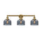 Bell Bath Vanity Light shown in the Brushed Brass finish with a Plated Smoke shade