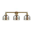 Bell Bath Vanity Light shown in the Brushed Brass finish with a Silver Plated Mercury shade