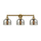 Bell Bath Vanity Light shown in the Brushed Brass finish with a Silver Plated Mercury shade
