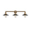 Railroad Bath Vanity Light shown in the Brushed Brass finish with a Matte Black shade
