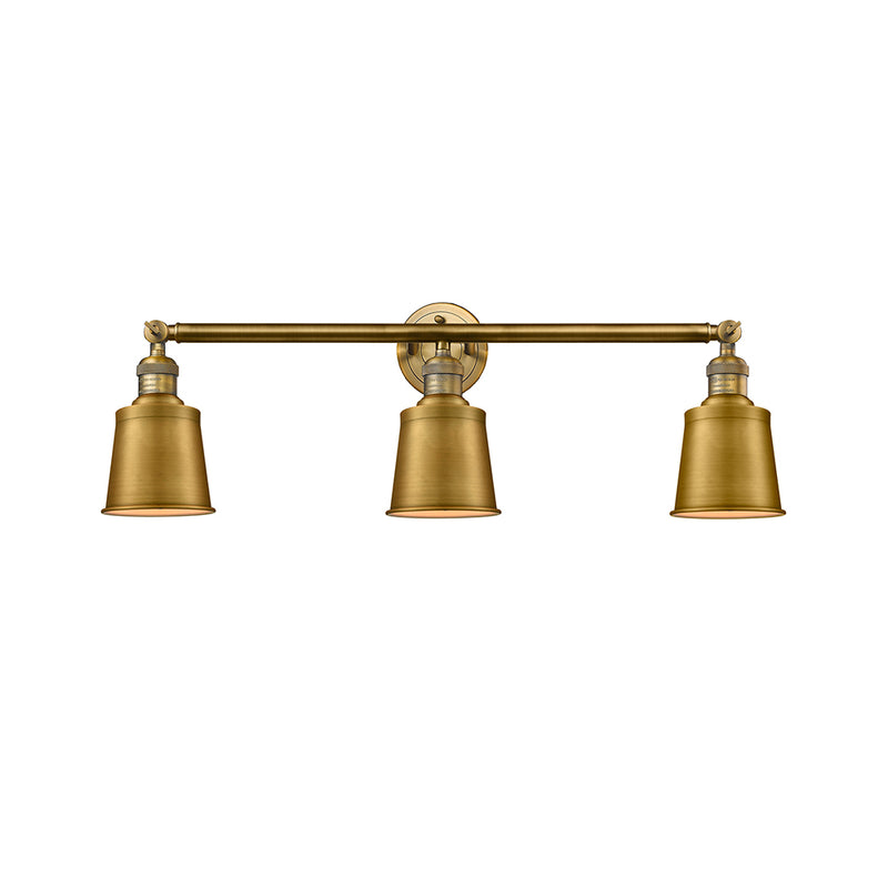 Addison Bath Vanity Light shown in the Brushed Brass finish with a Brushed Brass shade