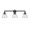 Fulton Bath Vanity Light shown in the Matte Black finish with a Clear shade