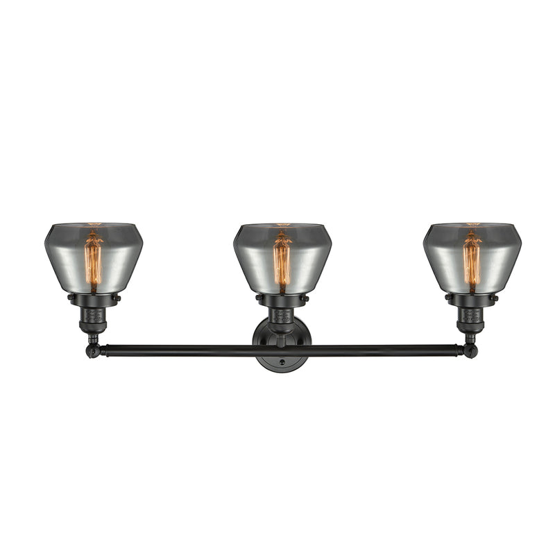 Innovations Lighting Fulton 3 Light Bath Vanity Light Part Of The Franklin Restoration Collection 205-BK-G173-LED