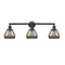 Fulton Bath Vanity Light shown in the Matte Black finish with a Plated Smoke shade