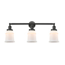 Canton Bath Vanity Light shown in the Matte Black finish with a Matte White shade