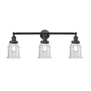 Canton Bath Vanity Light shown in the Matte Black finish with a Clear shade
