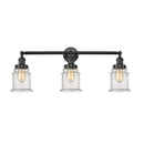 Canton Bath Vanity Light shown in the Matte Black finish with a Seedy shade