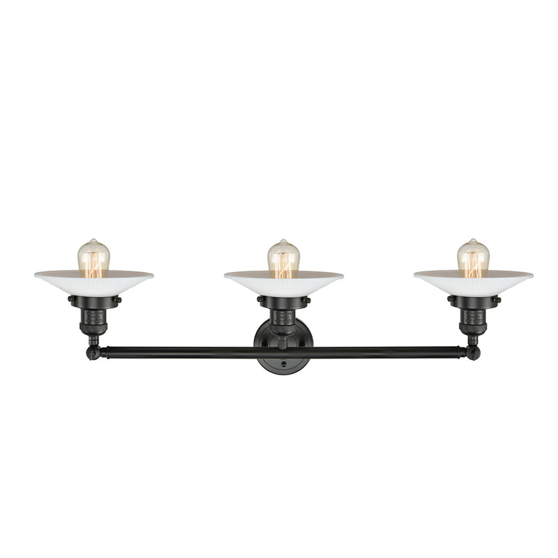 Innovations Lighting Halophane 3 Light Bath Vanity Light Part Of The Franklin Restoration Collection 205-BK-G1-LED