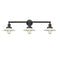 Halophane Bath Vanity Light shown in the Matte Black finish with a Matte White Halophane shade