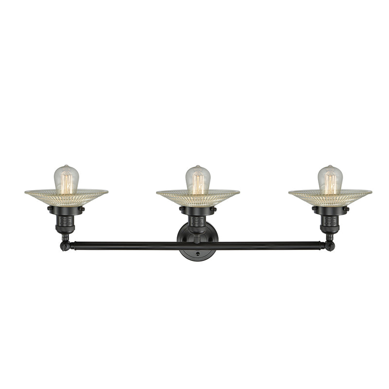 Innovations Lighting Halophane 3 Light Bath Vanity Light Part Of The Franklin Restoration Collection 205-BK-G2