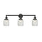 Colton Bath Vanity Light shown in the Matte Black finish with a Clear Halophane shade