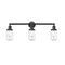 Dover Bath Vanity Light shown in the Matte Black finish with a Clear shade