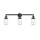 Dover Bath Vanity Light shown in the Matte Black finish with a Seedy shade