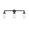 Dover Bath Vanity Light shown in the Matte Black finish with a Seedy shade