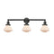Olean Bath Vanity Light shown in the Matte Black finish with a Matte White shade