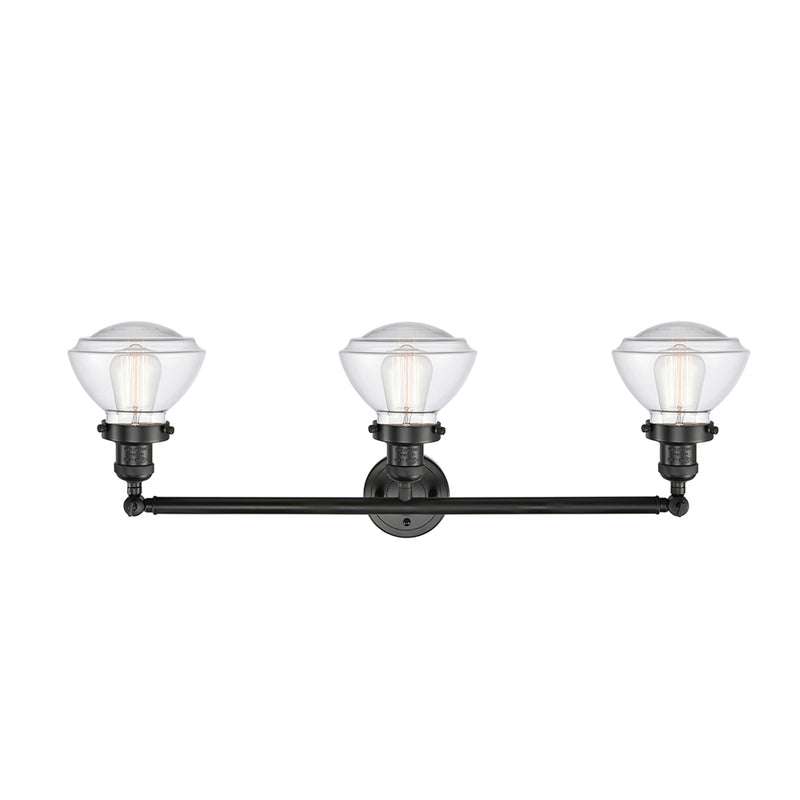 Innovations Lighting Olean 3 Light Bath Vanity Light Part Of The Franklin Restoration Collection 205-BK-G322-LED