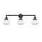 Olean Bath Vanity Light shown in the Matte Black finish with a Clear shade