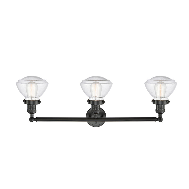 Innovations Lighting Olean 3 Light Bath Vanity Light Part Of The Franklin Restoration Collection 205-BK-G324-LED