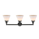 Innovations Lighting Large Cone 3 Light Bath Vanity Light Part Of The Franklin Restoration Collection 205-BK-G41-LED