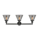 Innovations Lighting Large Cone 3 Light Bath Vanity Light Part Of The Franklin Restoration Collection 205-BK-G43