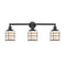 Bell Cage Bath Vanity Light shown in the Matte Black finish with a Matte White shade